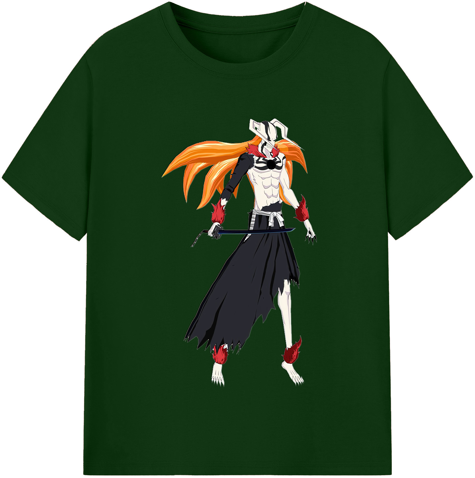 （画像用） ブリーチ 黒崎一護（くろさき いちご）BLEACH Kurosaki Ichigo 綿100％半袖Tシャツ（フロントプリント）